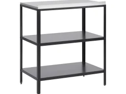 Discount Beliani Set cucina da esterno 2 elementi con lavello VILAMA Metallo Nero Argento Nero