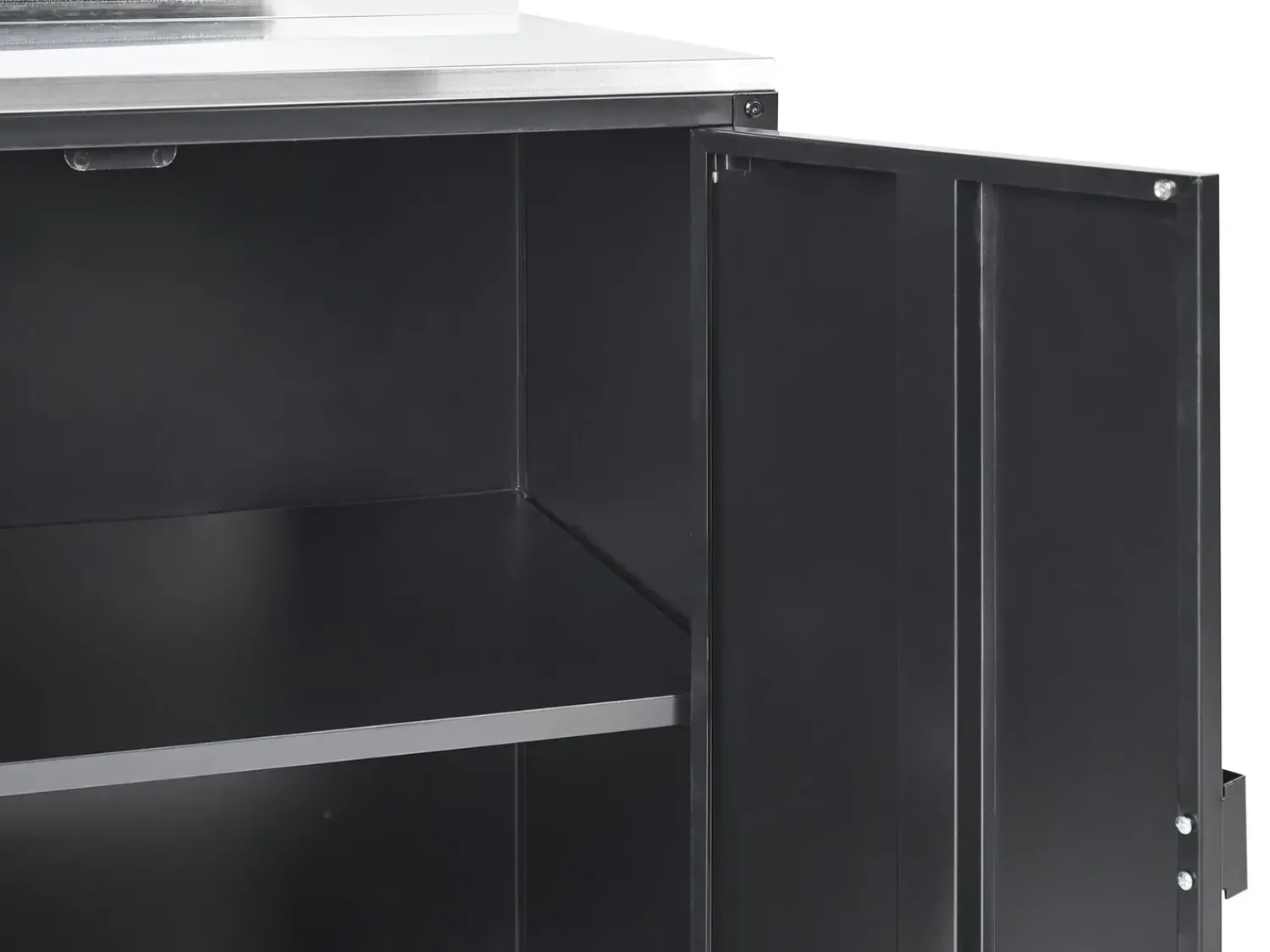 Discount Beliani Set cucina da esterno 2 elementi con lavello VILAMA Metallo Nero Argento Nero