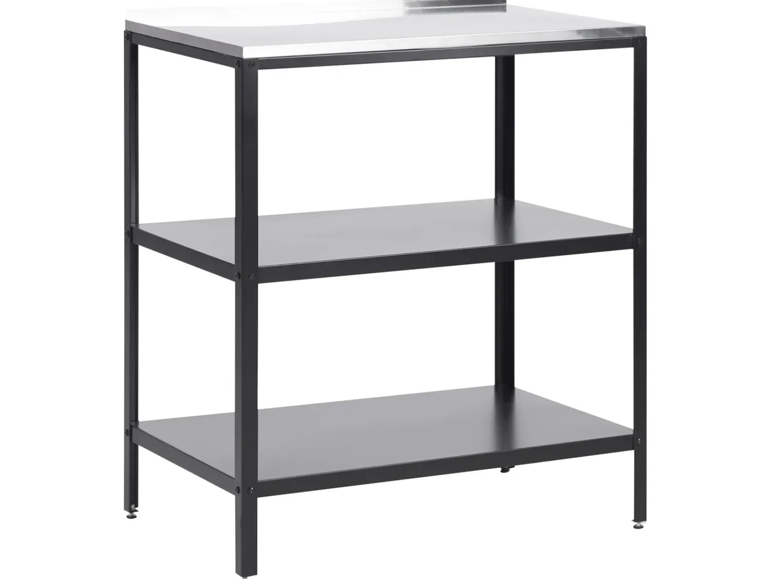 Discount Beliani Set cucina da esterno 2 elementi con lavello VILAMA Metallo Nero Argento Nero