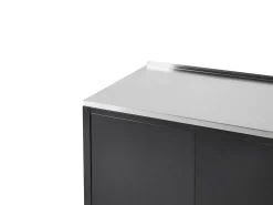 New Beliani Set cucina da esterno 3 elementi con lavello VILAMA Metallo Nero Argento Nero