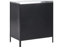 Beliani Set cucina da esterno 3 elementi con lavello VILAMA Metallo Nero Argento Nero