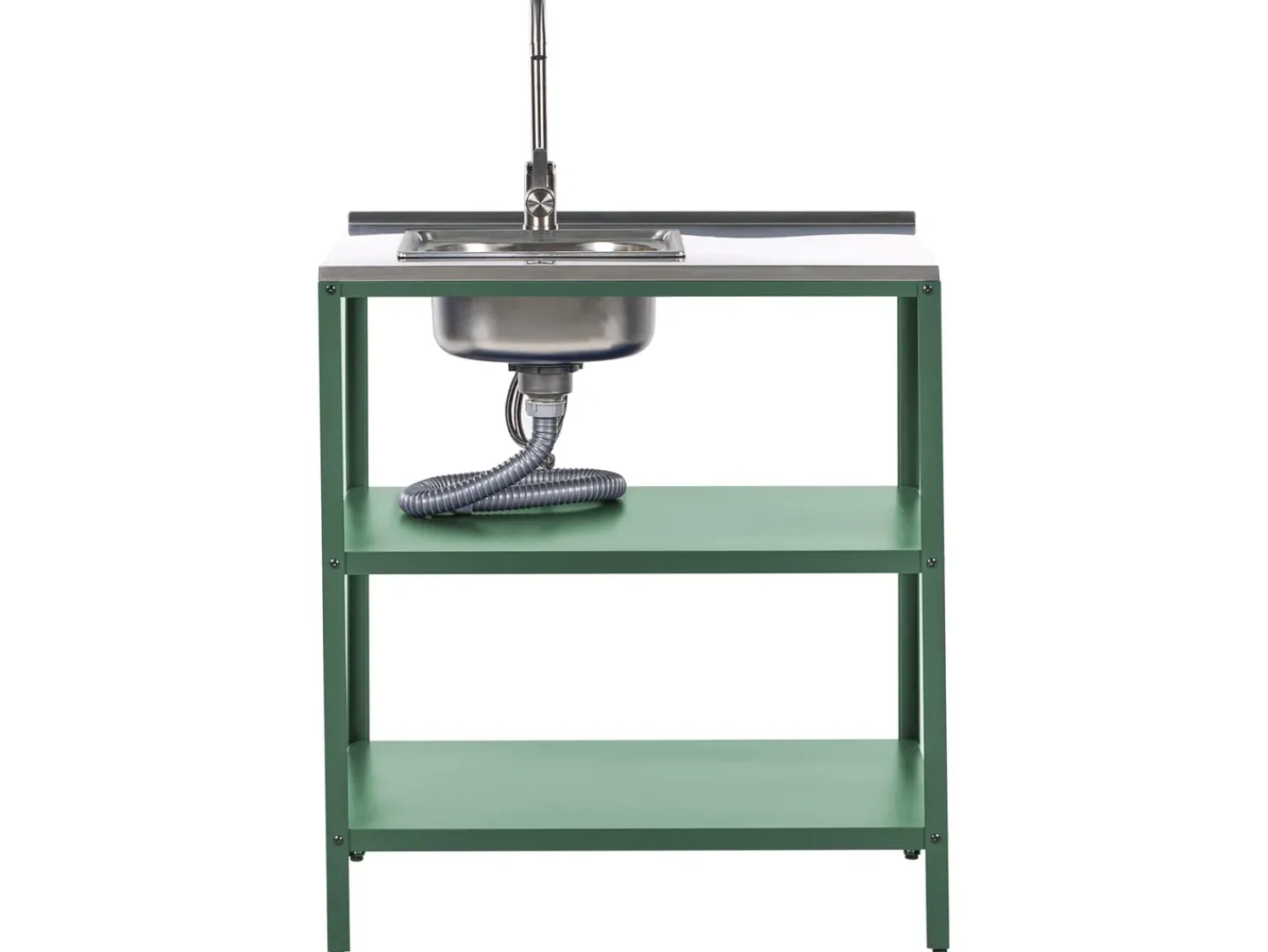 Discount Beliani Set cucina da esterno elementi con lavello VILAMA Verde Verde Argento