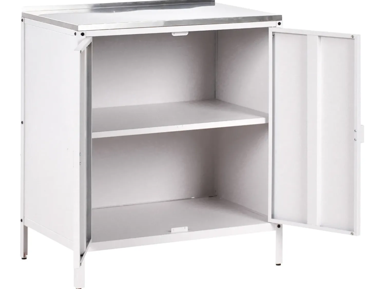 Clearance Beliani Set cucina da esterno elementi con lavello VILAMA Metallo Bianco Bianco Argento