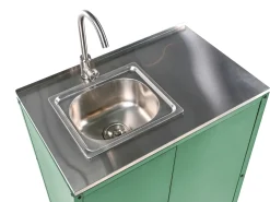 Clearance Beliani Set cucina da esterno elementi con lavello VILAMA Metallo Verde Verde Argento