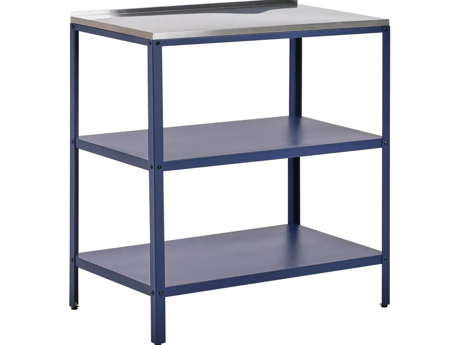 New Beliani Set cucina da esterno 2 elementi con lavello VILAMA Metallo Blu Blu Argento