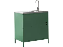 Clearance Beliani Set cucina da esterno 2 elementi con lavello VILAMA Metallo Verde Verde Argento