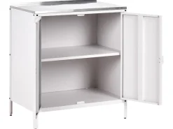 Sale Beliani Set cucina da esterno 3 elementi con lavello VILAMA Metallo Bianco Bianco Argento