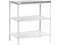 Sale Beliani Set cucina da esterno 4 elementi con lavello VILAMA Metallo Bianco Bianco Argento