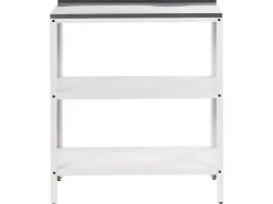 Hot Beliani Set cucina da esterno 4 elementi con lavello VILAMA Metallo Bianco Bianco Argento