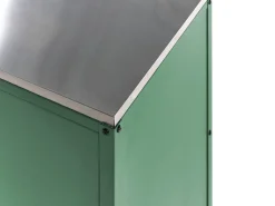 New Beliani Set cucina da esterno 4 elementi con lavello VILAMA Metallo Verde Verde Argento