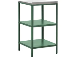 New Beliani Set cucina da esterno 4 elementi con lavello VILAMA Metallo Verde Verde Argento