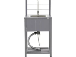 Discount Beliani Set cucina da esterno 4 elementi con lavello VIGGIANO Metallo Grigio