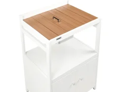 Sale Beliani Set cucina da esterno 3 elementi con lavello ORTISEI Metallo Bianco Bianco Marrone