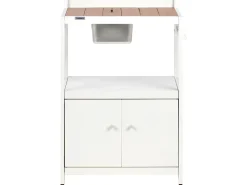 Sale Beliani Set cucina da esterno 3 elementi con lavello ORTISEI Metallo Bianco Bianco Marrone