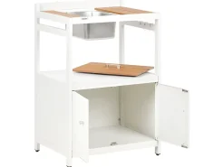 Sale Beliani Set cucina da esterno 3 elementi con lavello ORTISEI Metallo Bianco Bianco Marrone