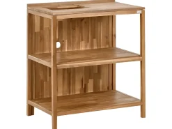 Best Beliani VENOSA Legno d'acacia Marrone/Nero Marrone Argento Nero
