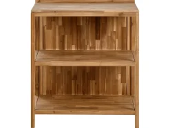 Best Beliani VENOSA Legno d'acacia Marrone/Nero Marrone Argento Nero
