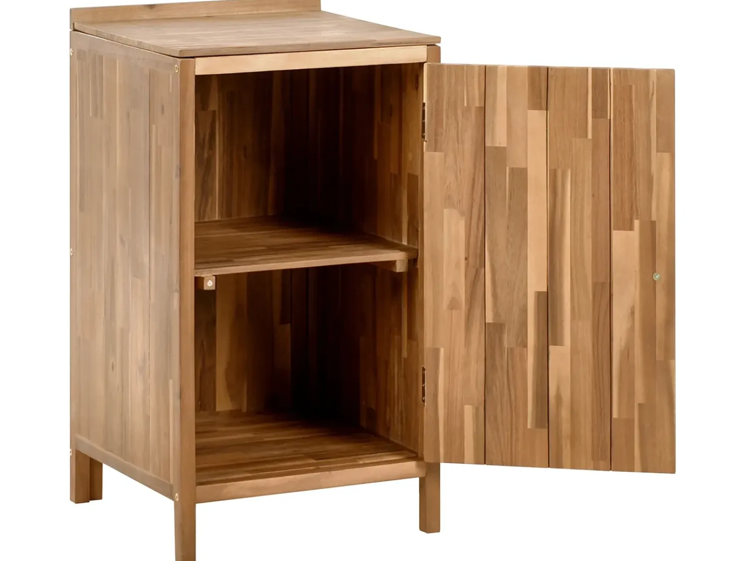 Hot Beliani VENOSA Legno d'acacia Marrone/Nero Marrone Argento Nero