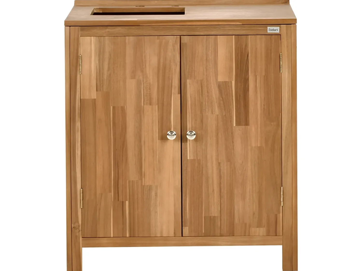 Hot Beliani VENOSA Legno d'acacia Marrone/Nero Marrone Argento Nero