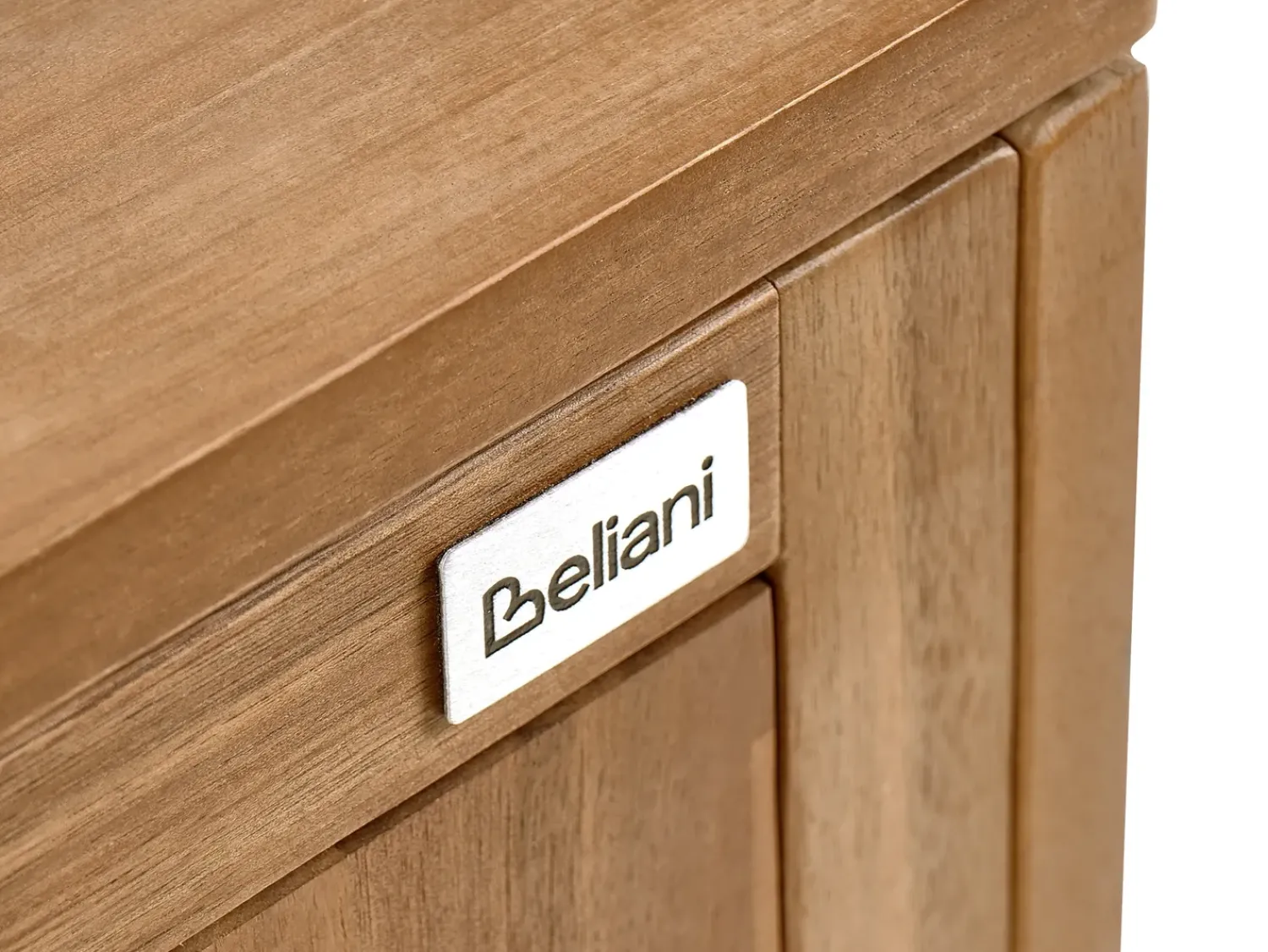 Hot Beliani VENOSA Legno d'acacia Marrone/Nero Marrone Argento Nero