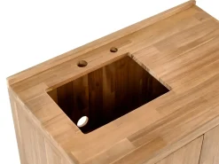 Hot Beliani VENOSA Legno d'acacia Marrone/Nero Marrone Argento Nero
