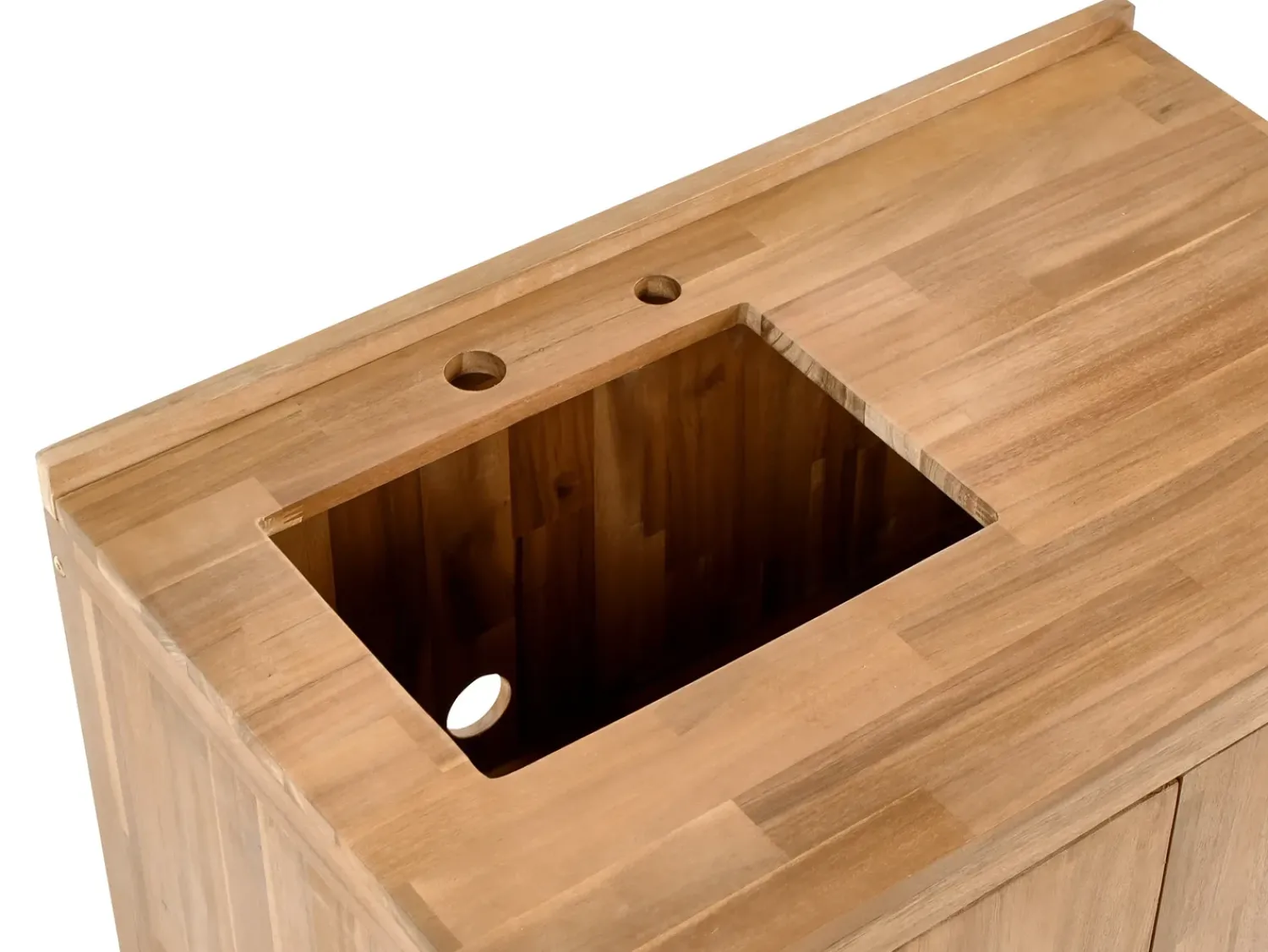 Hot Beliani VENOSA Legno d'acacia Marrone/Nero Marrone Argento Nero