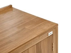 Hot Beliani Set cucina da esterno 3 elementi con lavello VENOSA Legno d'acacia Marrone/Argento Marrone Argento