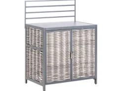 Best Beliani Set cucina da esterno 4 elementi con lavello MIRADOR Rattan sintetico (PE) Grigio Beige Grigio
