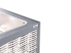 Best Beliani Set cucina da esterno 4 elementi con lavello MIRADOR Rattan sintetico (PE) Grigio Beige Grigio