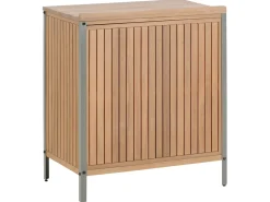 Hot Beliani Set cucina da esterno elementi con lavello IVREA Legno di acacia certificato Marrone/Argento Marrone Argento Grigio