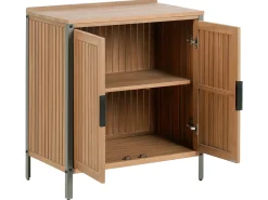 Hot Beliani Set cucina da esterno elementi con lavello IVREA Legno di acacia certificato Marrone/Argento Marrone Argento Grigio