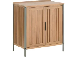 Hot Beliani Set cucina da esterno elementi con lavello IVREA Legno di acacia certificato Marrone/Argento Marrone Argento Grigio