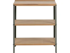 Hot Beliani Set cucina da esterno 3 elementi con lavello IVREA Legno di acacia certificato Marrone/Nero Marrone Grigio Nero