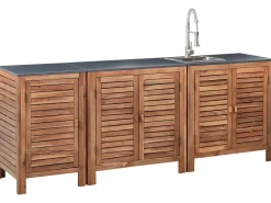 New Beliani BRUCOLI Legno d'acacia Marrone/Argento Marrone Argento Grigio