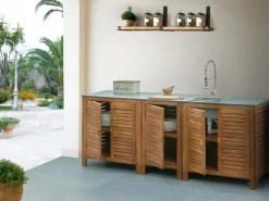 New Beliani BRUCOLI Legno d'acacia Marrone/Argento Marrone Argento Grigio