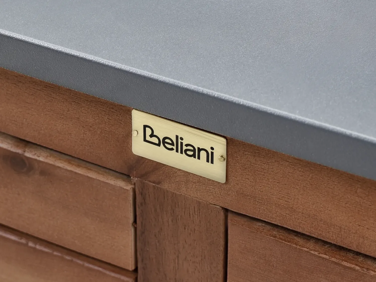 New Beliani BRUCOLI Legno d'acacia Marrone/Argento Marrone Argento Grigio