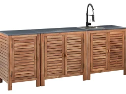Hot Beliani BRUCOLI Legno d'acacia Marrone/Nero Marrone Argento Grigio Nero
