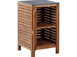 Hot Beliani BRUCOLI Legno d'acacia Marrone/Nero Marrone Argento Grigio Nero
