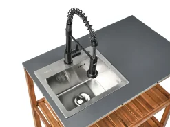 Clearance Beliani BRUCOLI Legno d'acacia Marrone/Nero Marrone Argento Grigio Nero
