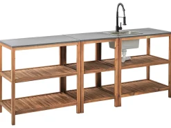 Clearance Beliani BRUCOLI Legno d'acacia Marrone/Nero Marrone Argento Grigio Nero
