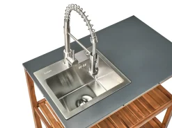 New Beliani BRUCOLI Legno d'acacia Marrone/Argento Marrone Argento Grigio