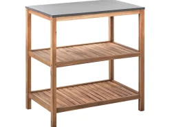 New Beliani BRUCOLI Legno d'acacia Marrone/Argento Marrone Argento Grigio
