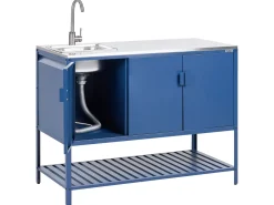 Beliani MAENZA Metallo Blu Blu Argento