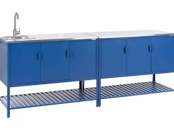 Hot Beliani MAENZA Metallo Blu Blu Argento