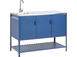 Hot Beliani MAENZA Metallo Blu Blu Argento