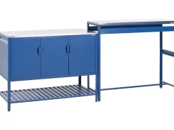 Hot Beliani MAENZA Metallo Blu Blu Argento