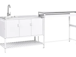 Outlet Beliani MAENZA Metallo Bianco Bianco Nero
