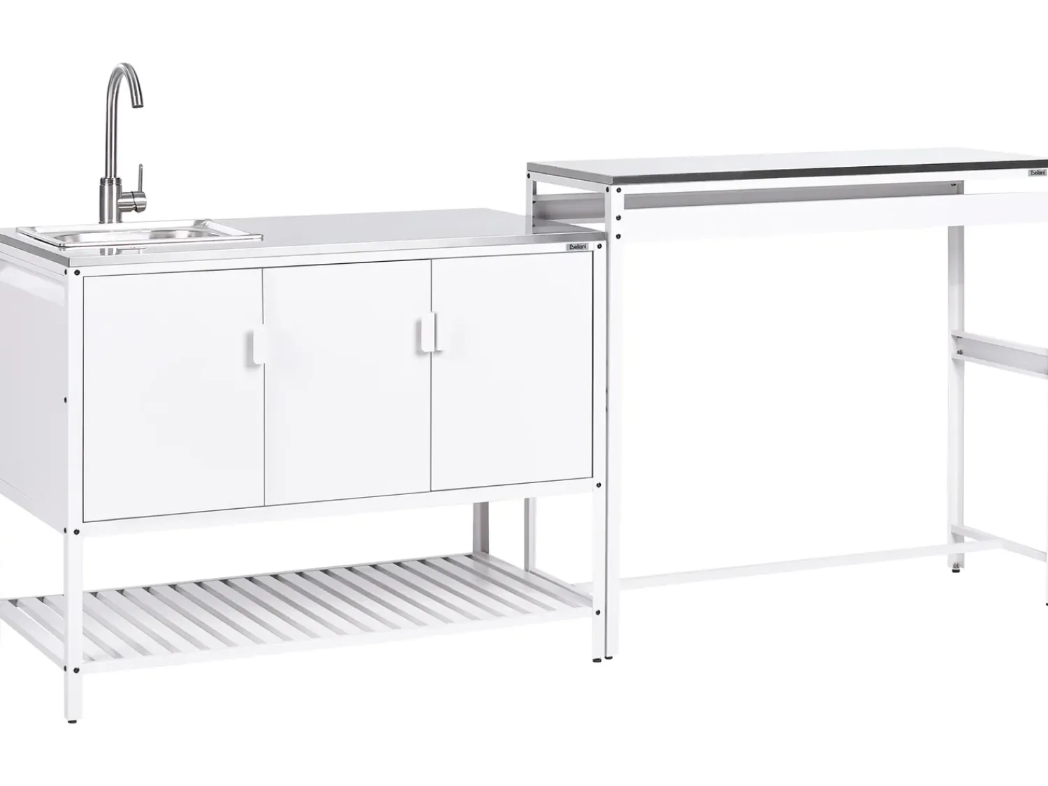 Outlet Beliani MAENZA Metallo Bianco Bianco Nero