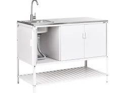 Outlet Beliani MAENZA Metallo Bianco Bianco Nero