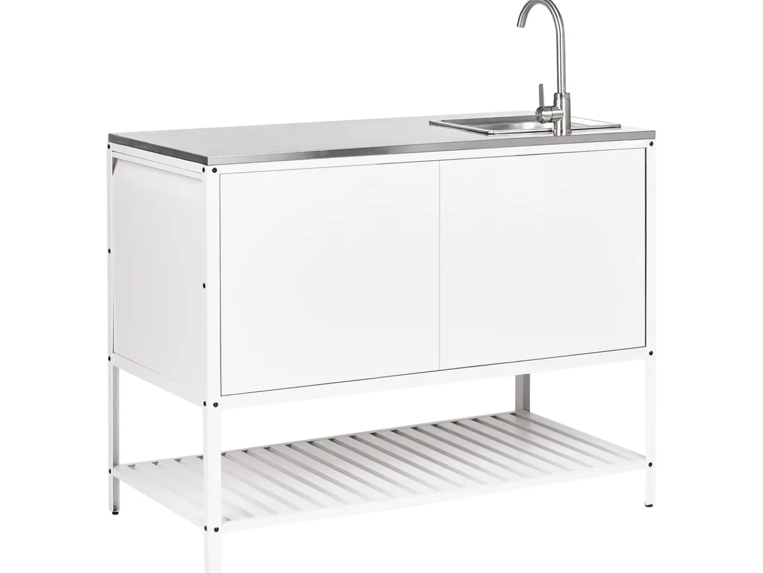 Outlet Beliani MAENZA Metallo Bianco Bianco Nero